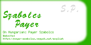 szabolcs payer business card